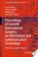 Proceedings of Seventh International Congress on Information and Communication Technology : ICICT 2022, London, Volume 1 /