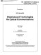 Materials and technologies for optical communications : 19-20 November 1987, Cannes, France /