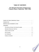 National Information Infrastructure : progress report, September 1993-1994 /