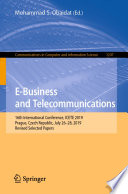 E-Business and Telecommunications : 16th International Conference, ICETE 2019, Prague, Czech Republic, July 26-28, 2019, Revised Selected Papers /