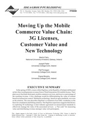 Moving up the mobile commerce value chain : 3G licenses, customer value and new technology /