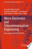 Micro-Electronics and Telecommunication Engineering : Proceedings of 3rd ICMETE 2019 /