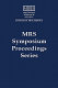 Materials science of microelectromechanical systems (MEMS) devices II : symposium held November 29-December 1, 1999, Boston, Massachusetts, U.S.A. /