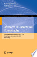 Advances in Quantitative Ethnography : Third International Conference, ICQE 2021, Virtual Event, November 6-11, 2021, Proceedings /