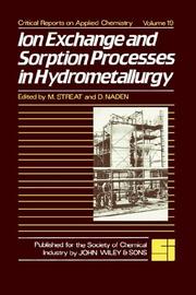 Ion exchange and sorption processes in hydrometallurgy /