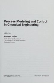 Process modeling and control in chemical engineering /