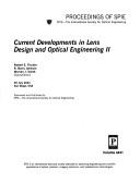 Current developments in lens design and optical engineering : 30 July 2001, San Diego, USA /
