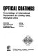 Optical coatings : proceedings of international symposium, 23- 25 May 1989, Shanghai, China /
