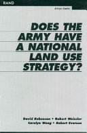 Does the Army have a national land strategy? /
