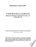 Earth materials and health : research priorities for earth science and public health /