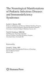 The neurological manifestations of pediatric infectious diseases and immunodeficiency syndromes /