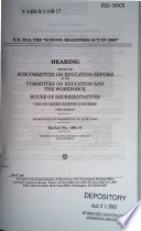 H.R. 2210 : the School Readiness Act of 2003 : hearing before the Subcommittee on Education Reform of the Committee on Education and the Workforce, House of Representatives, One Hundred Eighth Congress, first session, hearing held in Washington, DC, June 3, 2003.