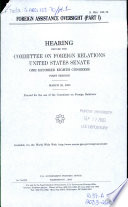 Foreign assistance oversight : hearing before the Committee on Foreign Relations, United States Senate, One Hundred Eighth Congress, first session.