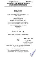 California's compliance with dental amalgam disclosure policies : hearing before the Subcommittee on Human Rights and Wellness of the Committee on Government Reform, House of Representatives, One Hundred Eighth Congress, second session, January 26, 2004.