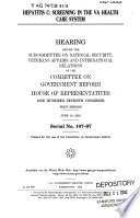 Hepatitis C : screening in the VA health care system : hearing before the Subcommittee on National Security, Veterans Affairs, and International Relations of the Committee on Government Reform, House of Representatives, One Hundred Seventh Congress, first session, June 14, 2001.