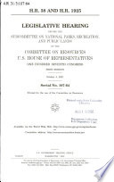 H.R. 38 and H.R. 1925 : legislative hearing before the Subcommittee on National Parks, Recreation, and Public Lands of the Committee on Resources, U.S. House of Representatives, One Hundred Seventh Congress, first session, October 4, 2001.