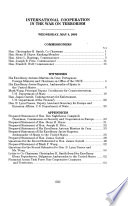 International cooperation in the war on terrorism : hearing before the Commission on Security and Cooperation in Europe, One Hundred Seventh Congress, second session, May 8, 2002.