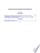 Lebanon, developments and prospects : May 5, 2005 : briefing of the Commission on Security and Cooperation in Europe.