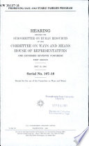 Promoting Safe and Stable Families Program : hearing before the Subcommittee on Human Resources of the Committee on Ways and Means, House of Representatives, One Hundred Seventh Congress, first session, May 10, 2001.