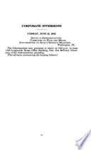 Corporate inversions : hearing before the Subcommittee on Select Revenue Measures of the Committee on Ways and Means, House of Representatives, One Hundred Seventh Congress, second session, June 25, 2002.