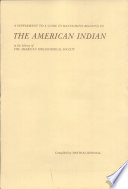 A supplement to A guide to manuscripts relating to the American Indian in the library of the American Philosophical Society /