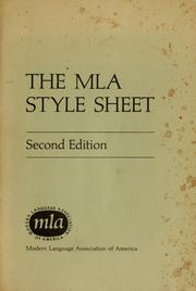 The MLA style sheet.