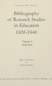 Bibliography of research studies in education /