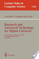 Research and advanced technology for digital libraries : First European Conference, ECDL '97, Pisa, Italy, September 1-3, 1997 : proceedings /