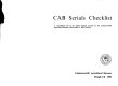 CAB serials checklist : a consolidated list of the serials regularly scanned by the Commonwealth Agricultural Bureaux, with a guide to their location /