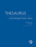 Thesaurus of psychological index terms /