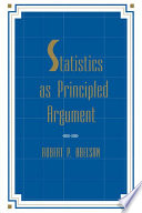 Statistics as principled argument /