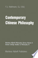 Contemporary Chinese Philosophy /