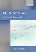 Core syntax : a minimalist approach /