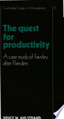 The quest for productivity : a case study of Fawley after Flanders /