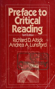 Preface to critical reading /