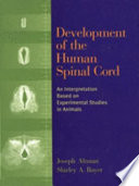 Development of the human spinal cord : an interpretation based on experimental studies in animals /