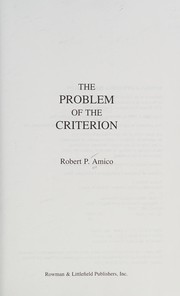 The problem of the criterion /