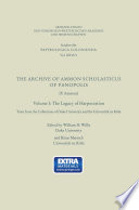 The archive of Ammon Scholasticus of Panopolis : (P. Ammon).