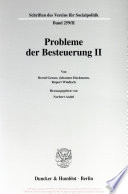 Probleme der Besteuerung II.