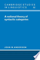 A notional theory of syntactic categories /