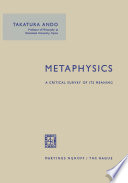 Metaphysics : a Critical Survey of its Meaning /