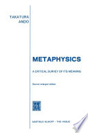 Metaphysics : a Critical Survey of its Meaning /