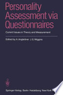 Personality Assessment via Questionnaires : Current Issues in Theory and Measurement /