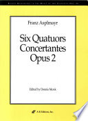 Six quatuors concertantes, opus 2 /