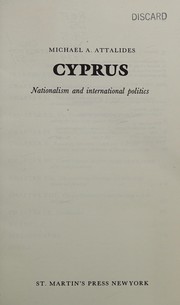 Cyprus, nationalism and international politics /