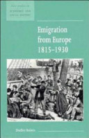 Emigration from Europe, 1815-1930 /