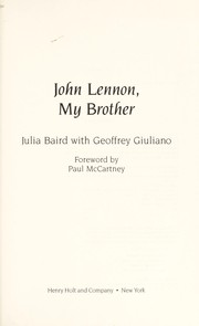 John Lennon, my brother /