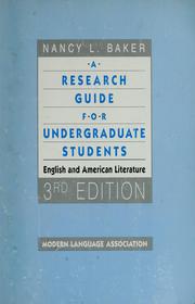 A research guide for undergraduate students : English and American literature /