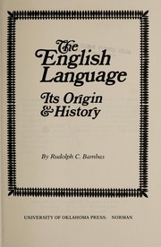 The English language : it's origin & history /
