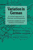 Variation in German : a critical introduction to German sociolinguistics /